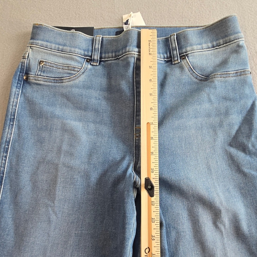 Spanx Flare Jeans Womens XL Stonewashed Blue High Rise Shaping Stretch 20960R - Picture 8 of 9